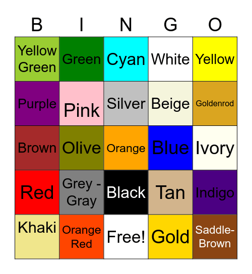 Jello Bingo Card