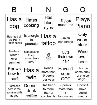 Meltwater human bingo Card