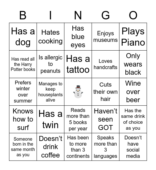 Meltwater human bingo Card