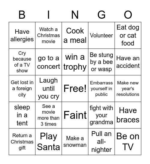 Have you ever? Are you going to .. during your vacation? Bingo Card