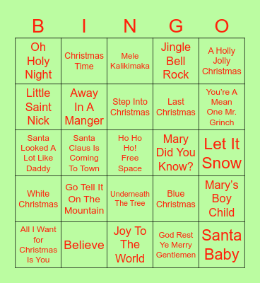 Name That Christmas Tune Bingo! Bingo Card
