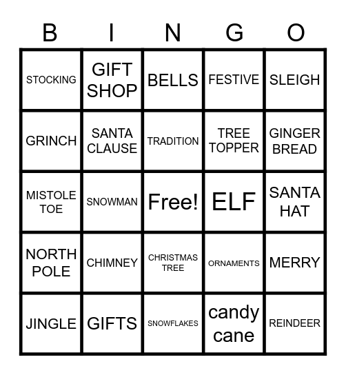 Christmas BINGO Card