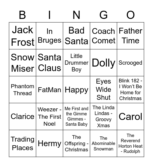Round 1 - December 14th Bingo Card
