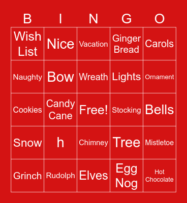 Christmas Bingo Card
