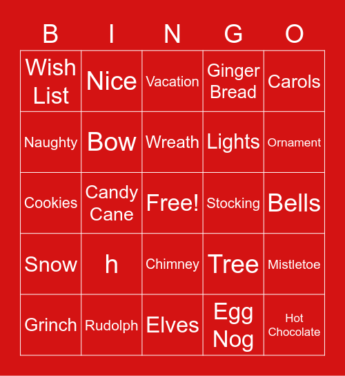 Christmas Bingo Card