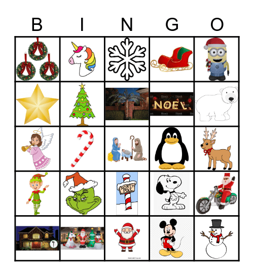 Christmas Light Bingo Card