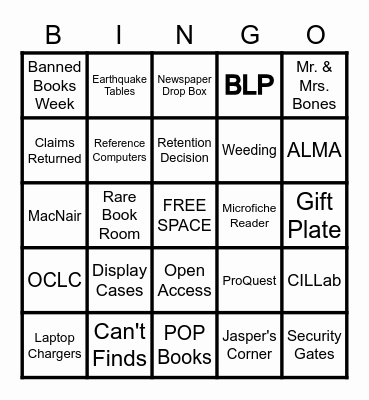 Library Lingo Bingo Card
