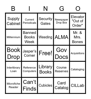 LIBRARY LINGO BINGO Card