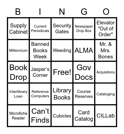 LIBRARY LINGO BINGO Card