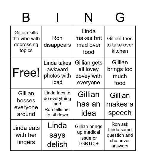 Family Bing Bingo Card