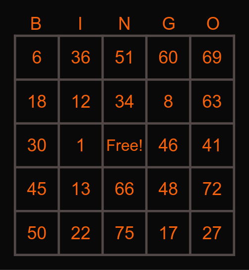 BINGO NI M'CATHRINA Bingo Card