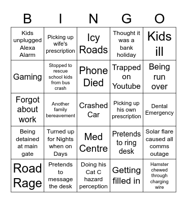 Foxy Bingo Card