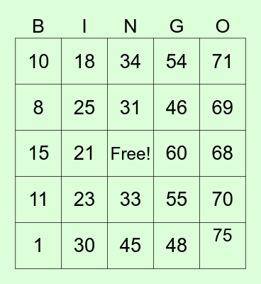 PA-BINGO M'CATH Bingo Card