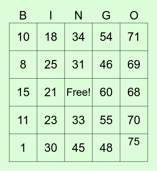 PA-BINGO M'CATH Bingo Card