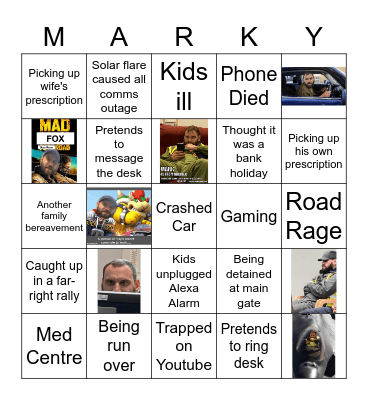 Foxy Bingo Card