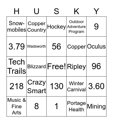 HUSKY BINGO Card