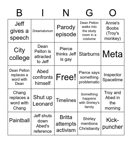 Community Bingo Card