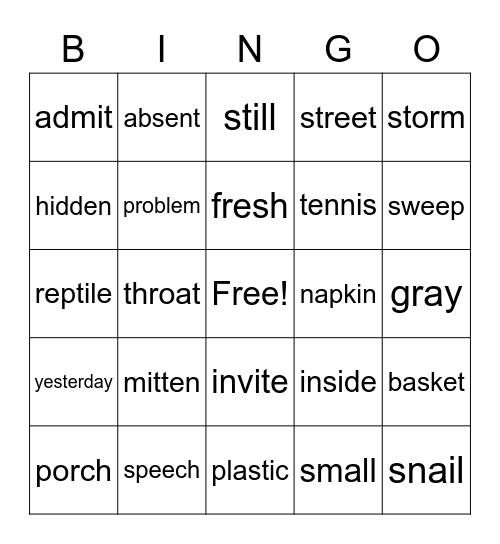 Bingo Card