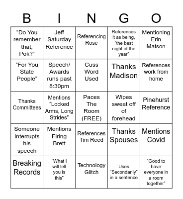 Holiday Party Bingo Card