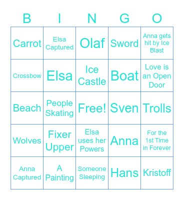 Frozen Bingo Card