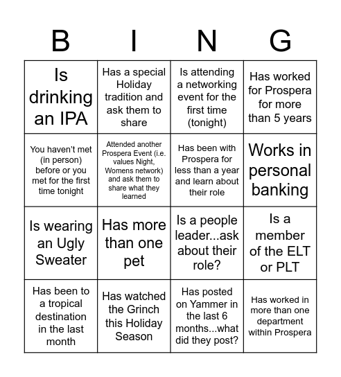Connect With Someone Who... Bingo Card