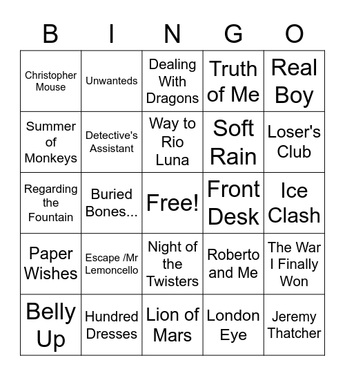 Untitled Bingo 4/5 BOB 2022-23 Bingo Card