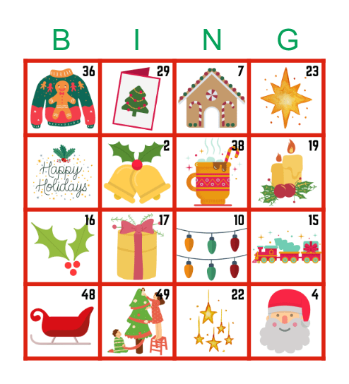 Happy Holidays! Bingo Card