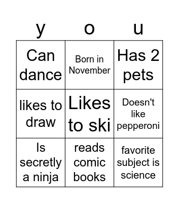 Get to know Bingo Card