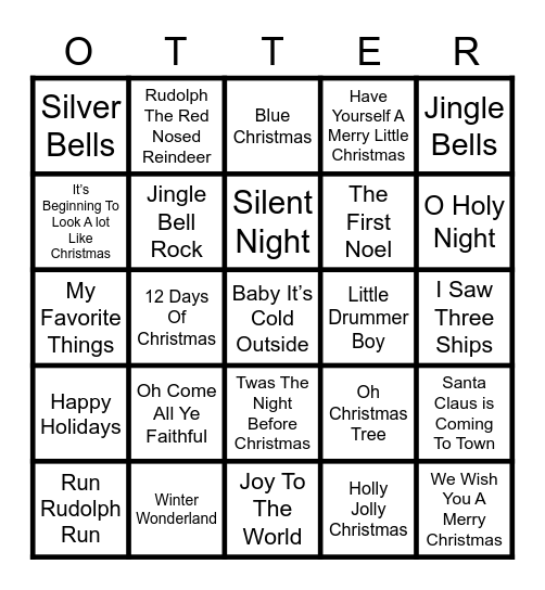 Christmas Music Bingo Card