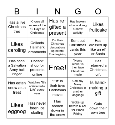 Find someone who... Bingo Card