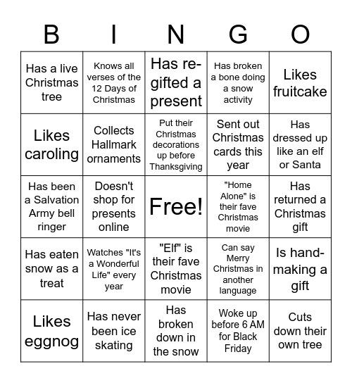 Find someone who... Bingo Card