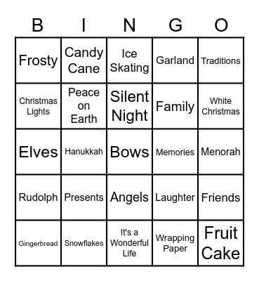 Holiday Bingo Card
