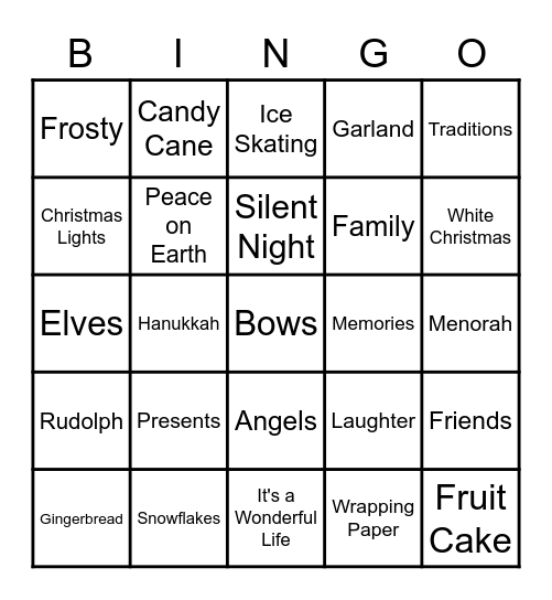 Holiday Bingo Card