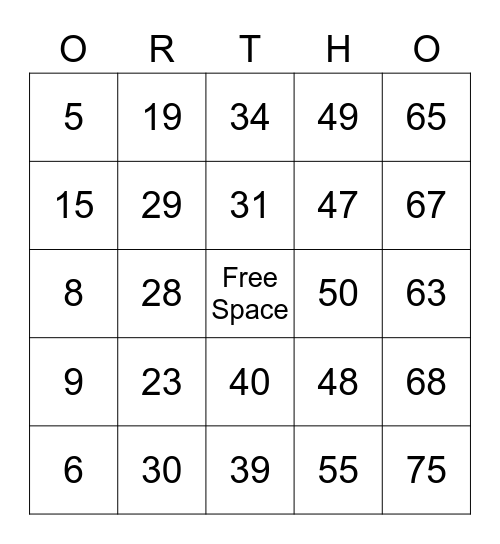 Scheduling Bingo Card