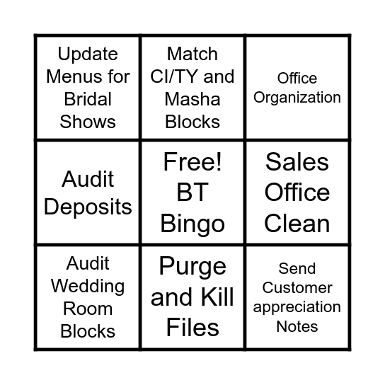 Sales Little Things Bingo Card