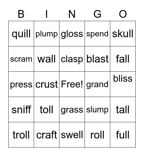 UFLI Lessons 41c-43 Bingo Review Bingo Card