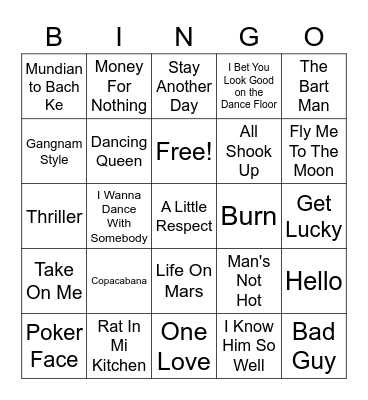 Christmas Music Bingo Card