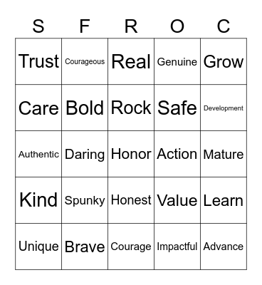 Core Value Verification Bingo! Bingo Card