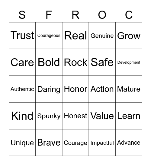 Core Value Verification Bingo! Bingo Card
