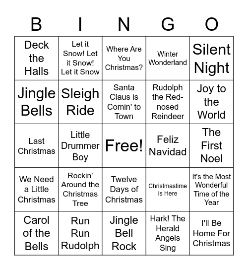 Mrs. Mitchell's Christmas Card Bingo Card