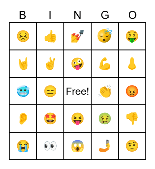 Emojis Bingo Card