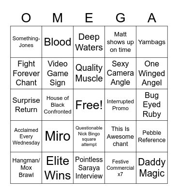 Winter Is Coming Bingo Card