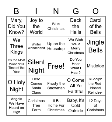 CHRISTMAS CAROLS Bingo Card