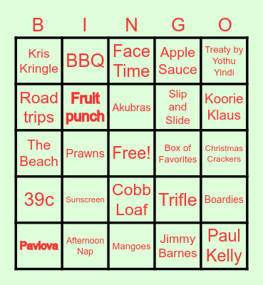 CHRISSY BINGO Card