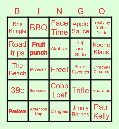 CHRISSY BINGO Card