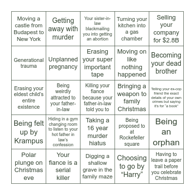 The Family Game Bingo Card