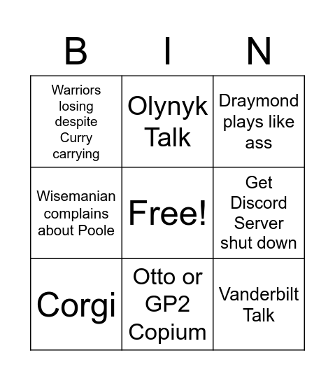 Discord Bingo Card