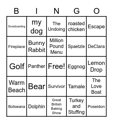 McorpCX Holiday Fun Bingo Card