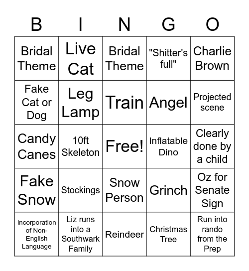 South Philly XMas Bingo 2022 Bingo Card