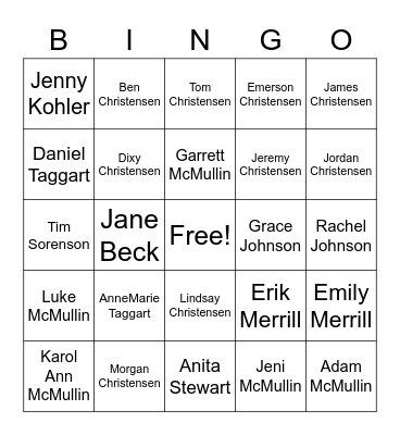 DR MAC CHRISTMAS Bingo Card